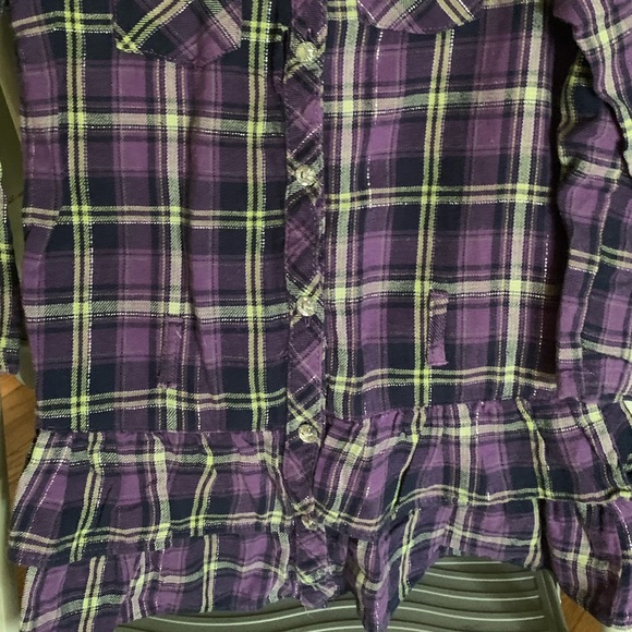 Girls Plaid Button down tunic - Picture 2 of 2